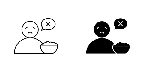 Lack of appetite icon vector illustration for web, ui designs
