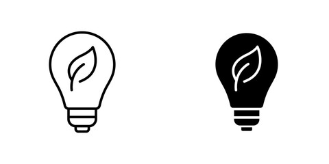 Lightbulb with leaf icon vector illustration for web, ui designs