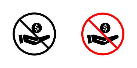 No dollar signs vector illustration for web, ui designs