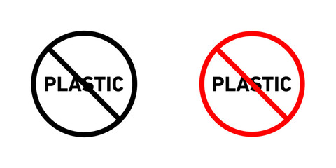 No plastic signs vector illustration for web, ui designs