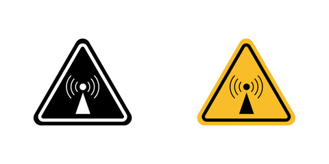 Non ionizing radiation hazard signs vector illustration for web, ui designs