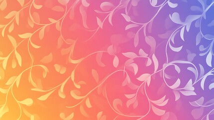 Colorful Floral Vine Background.
