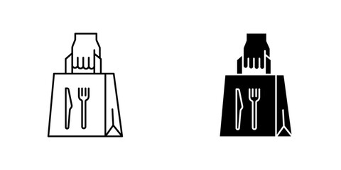 Take away food icon vector illustration for web, ui designs