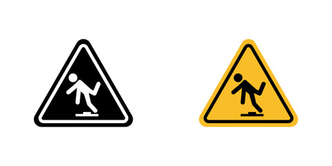 Obraz premium Tripping hazard warning signs vector illustration for web, ui designs