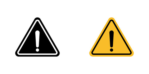 Warning sign with exclamation point vector illustration for web, ui designs