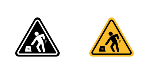 Warning heavy object signs vector illustration for web, ui designs