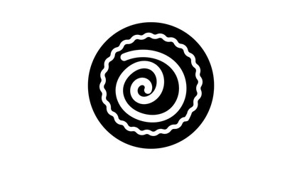 Cinnamon Roll symbol, black isolated silhouette