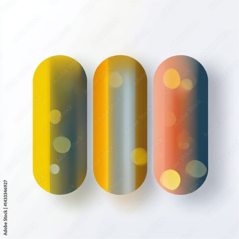 Leinwandbilder abstract gradient pills with bokeh effects: a modern and colorful composition