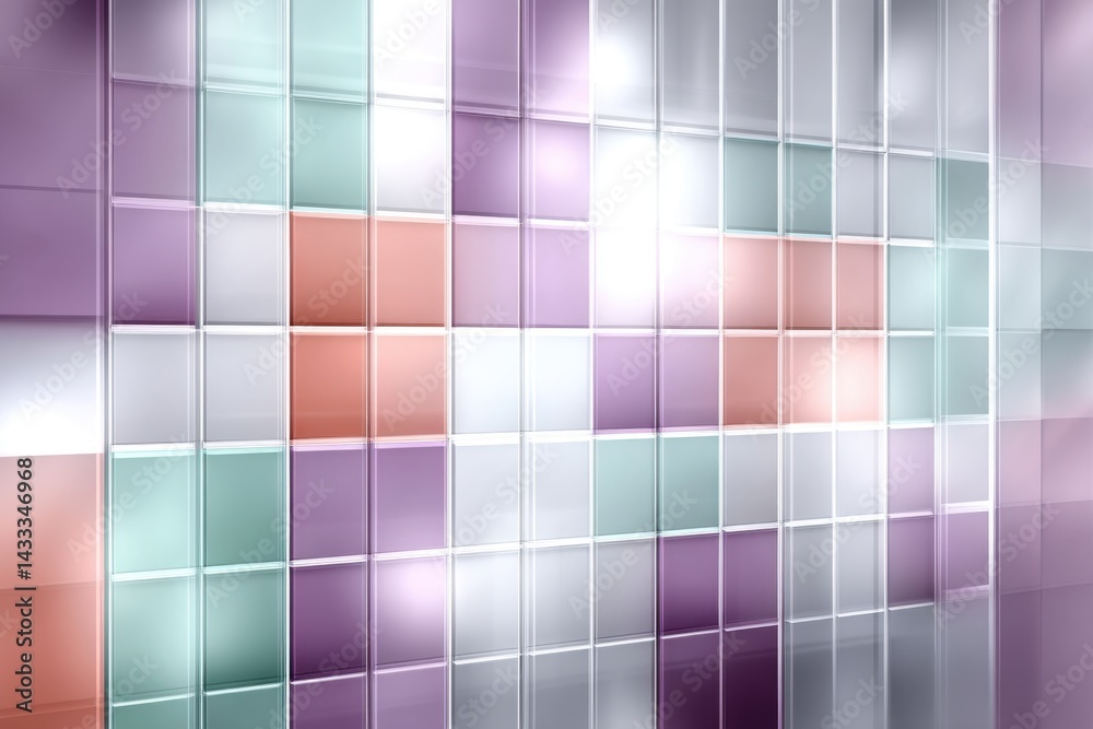 Aufkleber an abstract modern background with a geometric design of colorful reflective tiles creating a visual