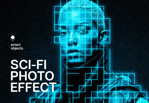 Futuristic Sci-Fi Photo Effect Mockup