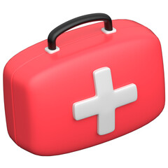First Aid Kit 3D icon on transparent background