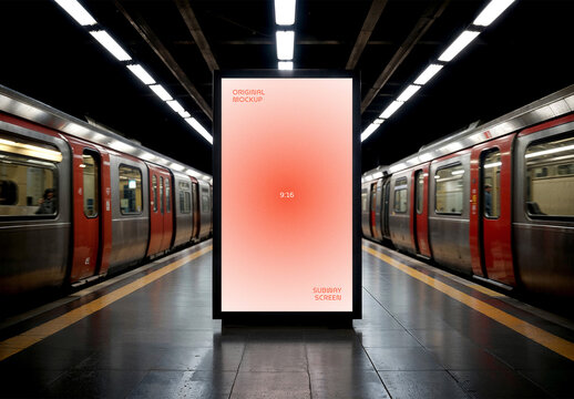 Subway Digital Signage Mockup With Generative AI