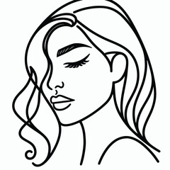 adult woman line art vector