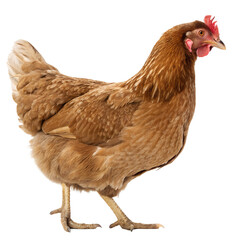 Fototapeta premium brown chicken hen isolated on transparent background