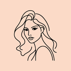 adult woman line art vector