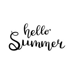 Hello summer. Lettering on a white background. Vector.