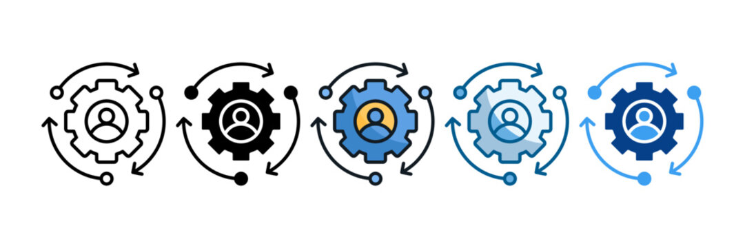 Resource Utilization Icon Set Multiple Style Collection