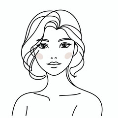 adult woman line art vector