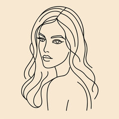 adult woman line art vector