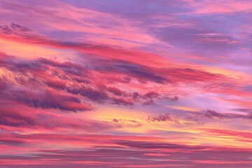 Obraz premium A captivating sunset with vibrant shades of pink, purple, and gold painting the sky, creating a breathtaking scene of nature's artistry and serene beauty for contemplation.