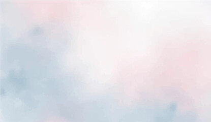 abstract background featuring a soft, blended texture similar to watercolor or clouds. The color palette should include pastel shades of Ash, grey, dark pink, sky blue, yellow and white, with smooth 