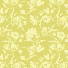 silhouette meadow flowers seamless pattern, Retro style design for fashion , fabric, web, wallpaper ,wrapping and all prints on vintage background
