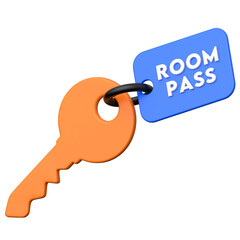 Room Pass 3D icon on transparent background