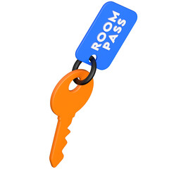 Room Pass 3D icon on transparent background