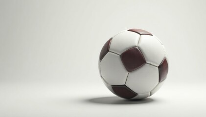 Studio shot, perfectly centered football, white backdrop, design, sports equipment, equipment