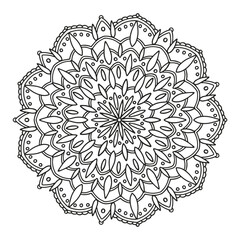 Coloring page for adults and children. Mandala.