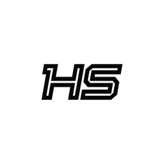 HS monogram logo design letter text name symbol monochrome logotype alphabet character simple logo