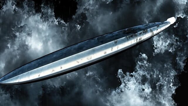 Alien Craft in Stormy Skies