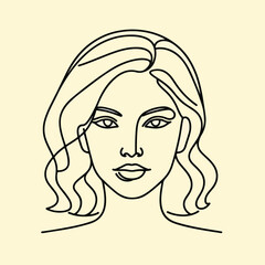 adult woman line art vector