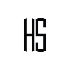Obraz premium HS monogram logo design letter text name symbol monochrome logotype alphabet character simple logo