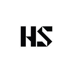 HS monogram logo design letter text name symbol monochrome logotype alphabet character simple logo