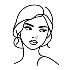adult woman line art vector