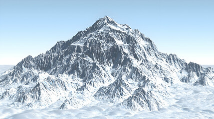 Obraz premium Majestic snow-capped mountain peak above clouds; scenic landscape for travel brochures or nature documentaries