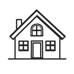 House outline icon, simple design, flat vector graphic logo on a white background, monochrome.
