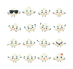 Set Mascot images of the Cute Dumpling