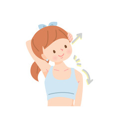 上半身をストレッチする女性