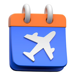 Travel Date 3D icon on transparent background