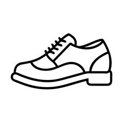 brogues line drawn footwear vector art - illustration brogues, isolated white background