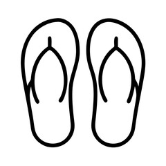flip flops line drawn footwear vector art - illustration flip flops, isolated white background