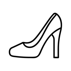 heels line drawn footwear vector art - illustration heels, isolated white background