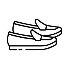 loafers line drawn footwear vector art - illustration loafers, isolated white background