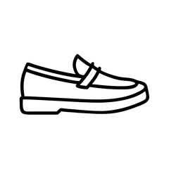 moccasins line drawn footwear vector art - illustration moccasins, isolated white background