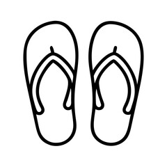 sandals line drawn footwear vector art - illustration sandals, isolated white background