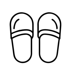 slippers line drawn footwear vector art - illustration slippers, isolated white background