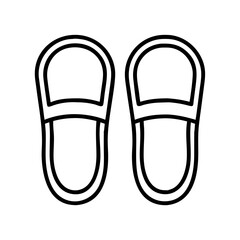 slippers line drawn footwear vector art - illustration slippers, isolated white background