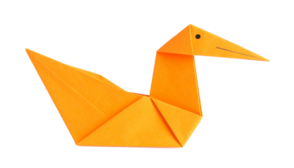 origami duck isolated on transparent background